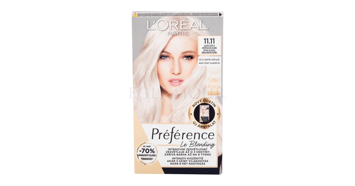 Loréal Paris Préférence Le Blonding Farba Do Włosów Dla Kobiet 1 Szt Odcień 1111 Ultra Light 9853