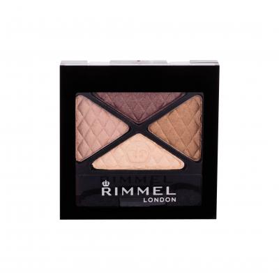 Rimmel London Glam Eyes Quad Cienie do powiek dla kobiet 4,2 g Odcień 002 Smoke Brun