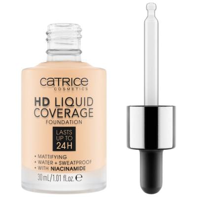 Catrice HD Liquid Coverage 24H Podkład dla kobiet 30 ml Odcień 002 Porcelain Beige