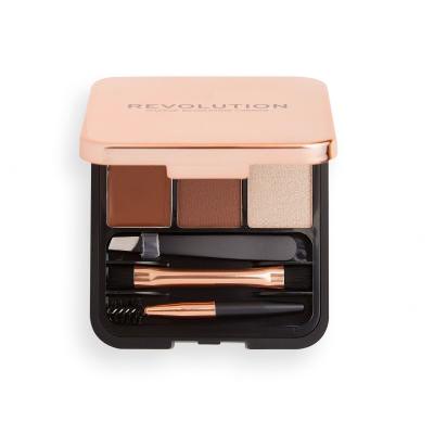 Makeup Revolution London Brow Sculpt Kit Zestawy i palety do brwi dla kobiet 2,2 g Odcień Medium Brown