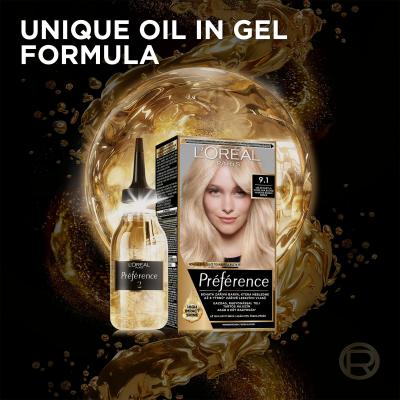 L&#039;Oréal Paris Préférence Cool Blondes Farba do włosów dla kobiet 60 ml Odcień 9.12