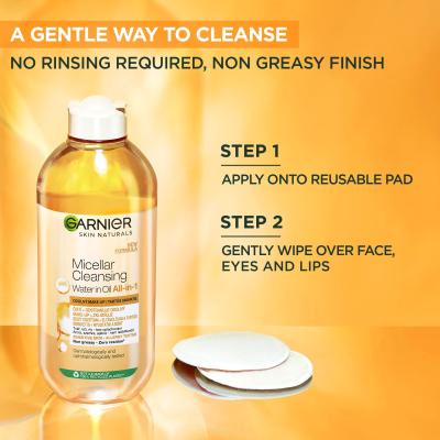 Garnier Skin Naturals Two-Phase Micellar Water All In One Płyn micelarny dla kobiet 400 ml