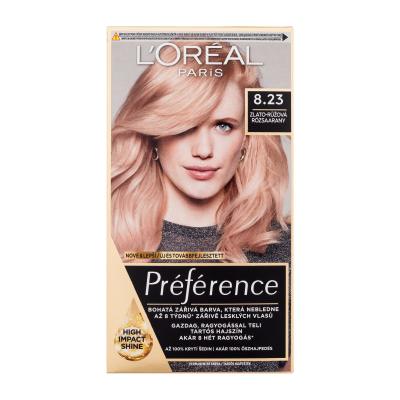 L&#039;Oréal Paris Préférence Farba do włosów dla kobiet 60 ml Odcień 8.23 Uszkodzone pudełko