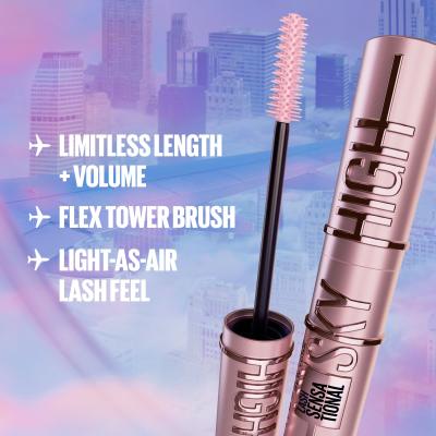 Maybelline Lash Sensational Sky High Tusz do rzęs dla kobiet 7,2 ml Odcień 01 Very Black