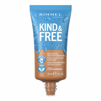 Rimmel London Kind &amp; Free Skin Tint Foundation Podkład dla kobiet 30 ml Odcień 210 Golden Beige