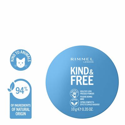 Rimmel London Kind &amp; Free Healthy Look Pressed Powder Puder dla kobiet 10 g Odcień 01 Translucent