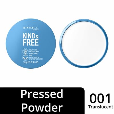 Rimmel London Kind &amp; Free Healthy Look Pressed Powder Puder dla kobiet 10 g Odcień 01 Translucent