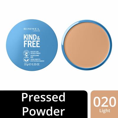 Rimmel London Kind &amp; Free Healthy Look Pressed Powder Puder dla kobiet 10 g Odcień 020 Light