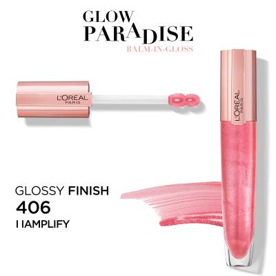 L&#039;Oréal Paris Glow Paradise Balm In Gloss Błyszczyk do ust dla kobiet 7 ml Odcień 406 I Amplify