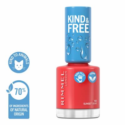 Rimmel London Kind &amp; Free Lakier do paznokci dla kobiet 8 ml Odcień 155 Sunset Soar