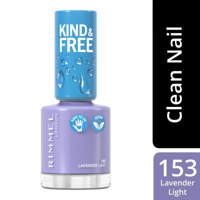 Rimmel London Kind &amp; Free Lakier do paznokci dla kobiet 8 ml Odcień 153 Lavender Light