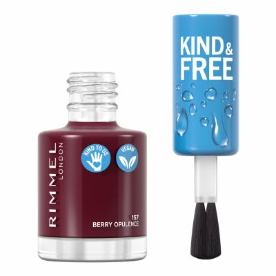 Rimmel London Kind &amp; Free Lakier do paznokci dla kobiet 8 ml Odcień 157 Berry Opulence