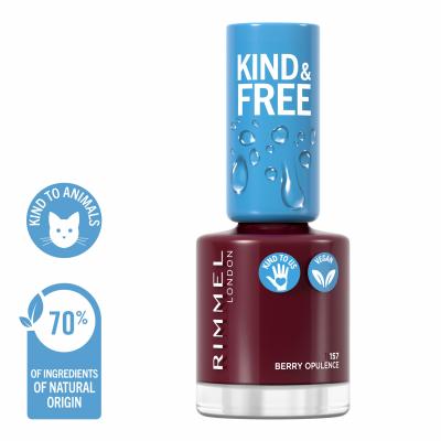 Rimmel London Kind &amp; Free Lakier do paznokci dla kobiet 8 ml Odcień 157 Berry Opulence