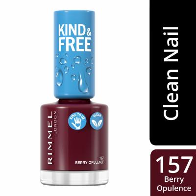 Rimmel London Kind &amp; Free Lakier do paznokci dla kobiet 8 ml Odcień 157 Berry Opulence