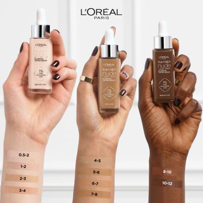 L&#039;Oréal Paris True Match Nude Plumping Tinted Serum Podkład dla kobiet 30 ml Odcień 3-4 Light-Medium