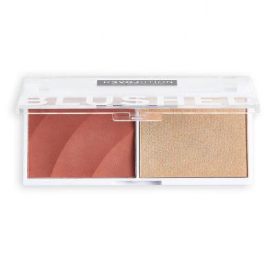 Revolution Relove Colour Play Blushed Duo Blush &amp; Highlighter Paletka do konturowania dla kobiet 5,8 g Odcień Kindness