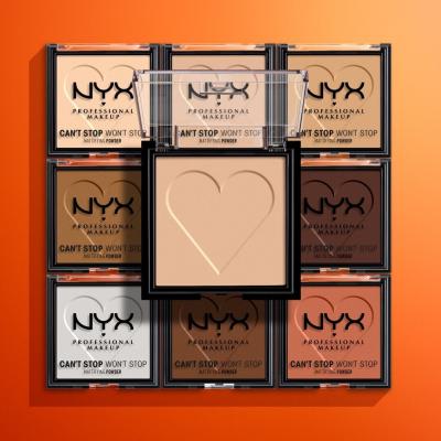 NYX Professional Makeup Can&#039;t Stop Won&#039;t Stop Mattifying Powder Puder dla kobiet 6 g Odcień 03 Light Medium