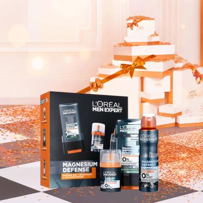 L&#039;Oréal Paris Men Expert Magnesium Defence Zestaw Krem do twarzy na dzień 50 ml + dezodorant 150 ml + żel pod prysznic 300 ml