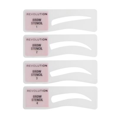 Makeup Revolution London Brow Powder Stamp &amp; Stencil Puder do brwi dla kobiet 0,65 g Odcień Dark Brown