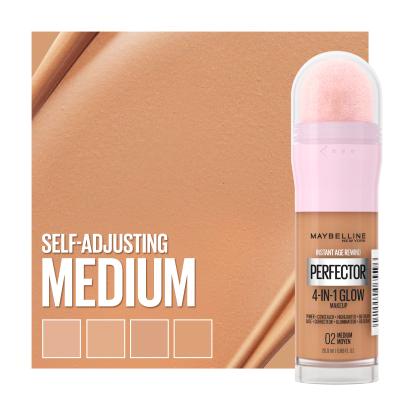 Maybelline Instant Anti-Age Perfector 4-In-1 Glow Podkład dla kobiet 20 ml Odcień 02 Medium