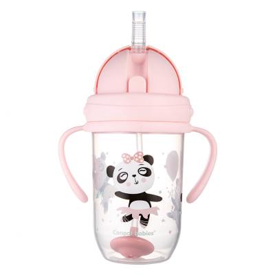 Canpol babies Exotic Animals Non-Spill Expert Cup With Weighted Straw Pink Kubek dla dzieci 270 ml