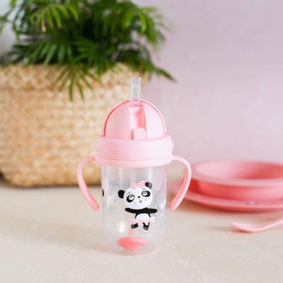 Canpol babies Exotic Animals Non-Spill Expert Cup With Weighted Straw Pink Kubek dla dzieci 270 ml