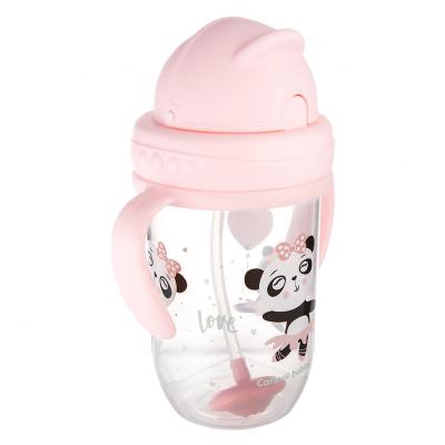 Canpol babies Exotic Animals Non-Spill Expert Cup With Weighted Straw Pink Kubek dla dzieci 270 ml