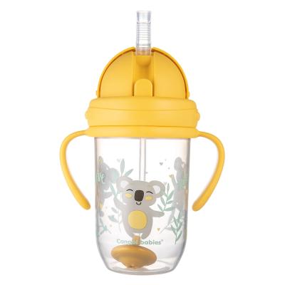 Canpol babies Exotic Animals Non-Spill Expert Cup With Weighted Straw Yellow Kubek dla dzieci 270 ml