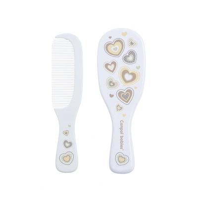 Canpol babies Newborn Baby Baby Brush With Comb Hearts Grzebień dla dzieci Zestaw