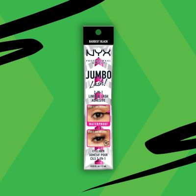 NYX Professional Makeup Jumbo Lash! 2in1 Liner &amp; Lash Adhesive Eyeliner dla kobiet 1 ml Odcień 01 Black