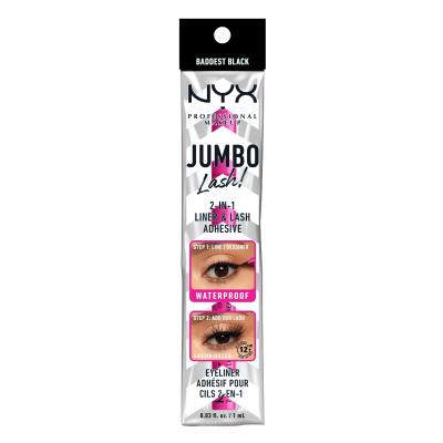 NYX Professional Makeup Jumbo Lash! 2in1 Liner &amp; Lash Adhesive Eyeliner dla kobiet 1 ml Odcień 01 Black