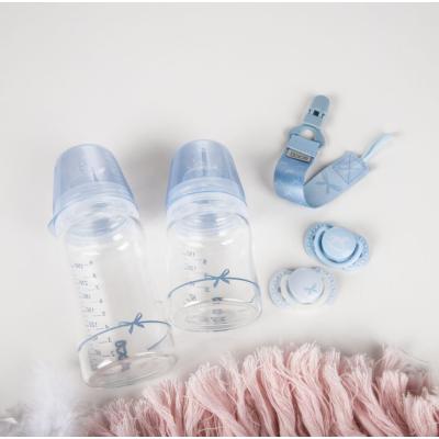 LOVI Baby Shower Glass Bottle Blue 0m+ Butelki dla niemowląt dla dzieci 150 ml