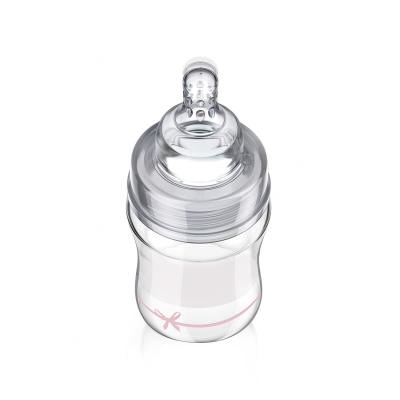 LOVI Baby Shower Glass Bottle Pink 0m+ Butelki dla niemowląt dla dzieci 150 ml