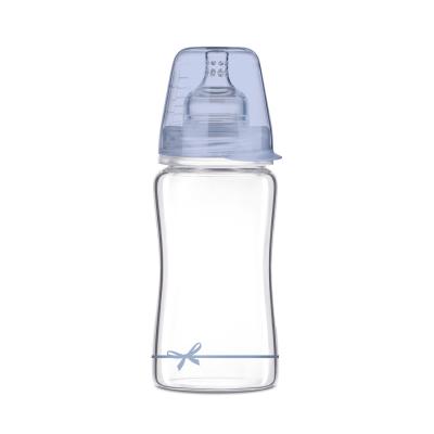 LOVI Baby Shower Glass Bottle Blue 3m+ Butelki dla niemowląt dla dzieci 250 ml