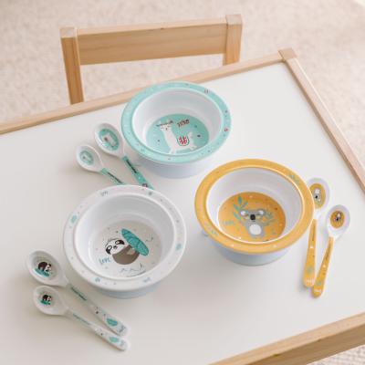 Canpol babies Exotic Animals Melamine Bowl With Suction Ring Turquoise Naczynia dla dzieci 270 ml