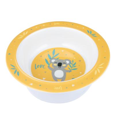 Canpol babies Exotic Animals Melamine Bowl With Suction Ring Yellow Naczynia dla dzieci 270 ml