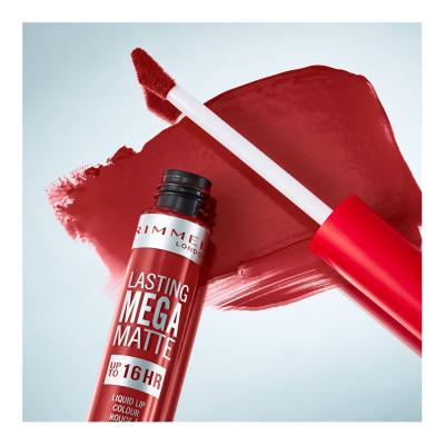 Rimmel London Lasting Mega Matte Liquid Lip Colour Pomadka dla kobiet 7,4 ml Odcień Fire Starter