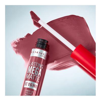 Rimmel London Lasting Mega Matte Liquid Lip Colour Pomadka dla kobiet 7,4 ml Odcień Ravishing Rose