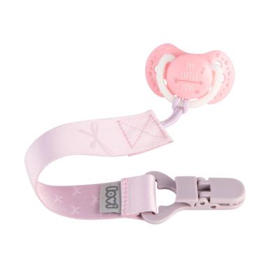 LOVI Baby Shower Soother Clip With Ribbon Girl Łańcuszek do smoczka dla dzieci 1 szt