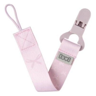 LOVI Baby Shower Soother Clip With Ribbon Girl Łańcuszek do smoczka dla dzieci 1 szt