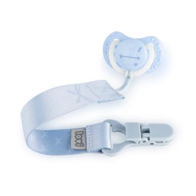 LOVI Baby Shower Soother Clip With Ribbon Boy Łańcuszek do smoczka dla dzieci 1 szt