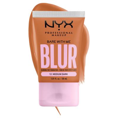 NYX Professional Makeup Bare With Me Blur Tint Foundation Podkład dla kobiet 30 ml Odcień 12 Medium Dark