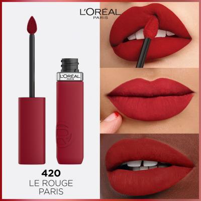 L&#039;Oréal Paris Infaillible Matte Resistance Lipstick Pomadka dla kobiet 5 ml Odcień 420 Le Rouge Paris