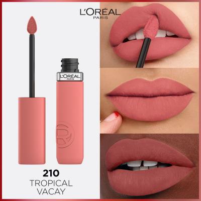 L&#039;Oréal Paris Infaillible Matte Resistance Lipstick Pomadka dla kobiet 5 ml Odcień 210 Tropical Vacay