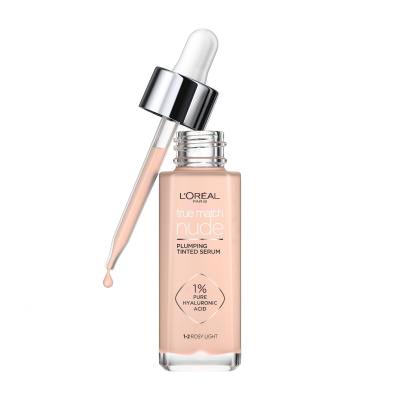 L&#039;Oréal Paris True Match Nude Plumping Tinted Serum Podkład dla kobiet 30 ml Odcień 1-2 Rosy Light