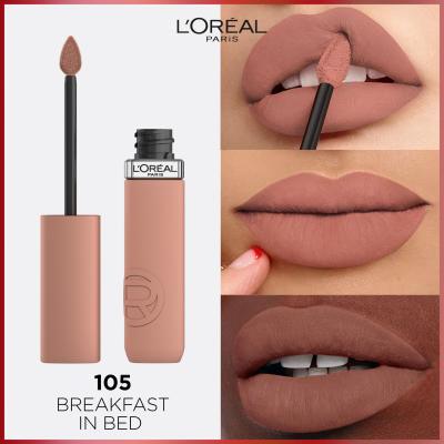 L&#039;Oréal Paris Infaillible Matte Resistance Lipstick Pomadka dla kobiet 5 ml Odcień 105 Breakfest In Bed