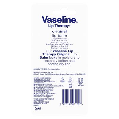 Vaseline Lip Therapy Original Lip Balm Tube Balsam do ust dla kobiet 10 g