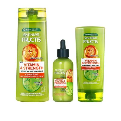 Garnier Fructis Vitamin &amp; Strength Zestaw szampon Fructis Vitamin &amp; Strength Reinforcing Shampoo 400 ml + odżywka Fructis Vitamin &amp; Strength Reinforcing Conditioner 200 ml + serum do włosów Fructis Vitamin &amp; Strength Anti-Fall Treatment 125 ml