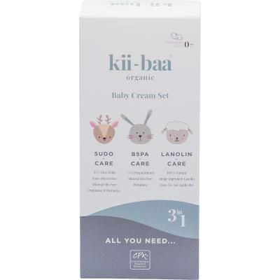 Kii-Baa Organic Baby Cream Set Zestaw Maść dla dzieci B5PA-CARE 50 g + Maść dla dzieci SUDO-CARE 50 g + Maść dla dzieci Lanolin Care 30 g