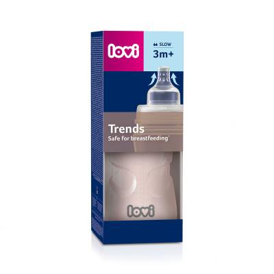 LOVI Trends Bottle 3m+ Pink Butelki dla niemowląt dla dzieci 250 ml